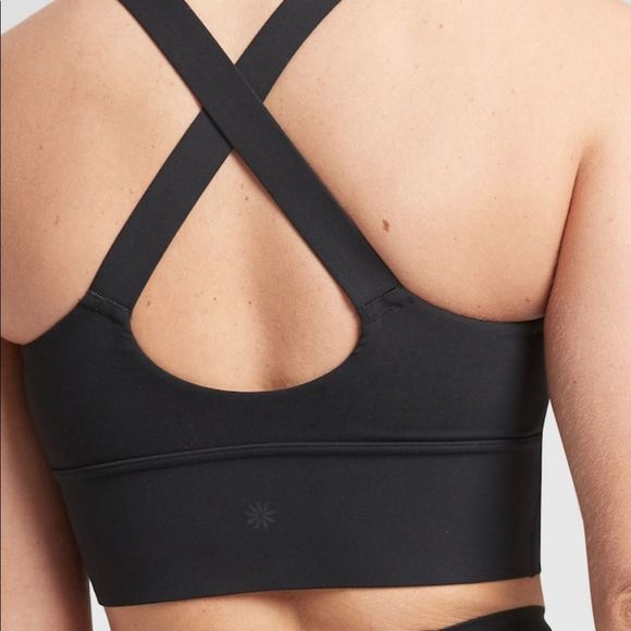 NWT Athleta A-C Warrior Longline Bra Medium Black. - Picture 3 of 5